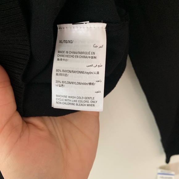 Bar III Mesh V Neck Panel Long Sleeve Sweater - Picture 5 of 6